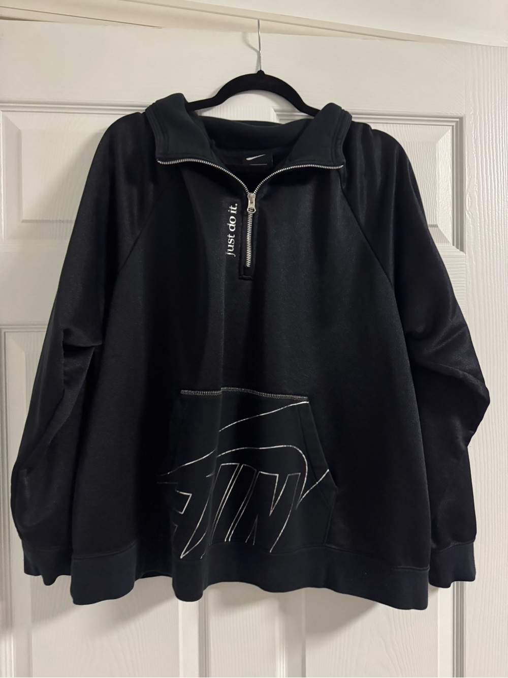 Nike Black Zip-Up Sweatshirt with Logo